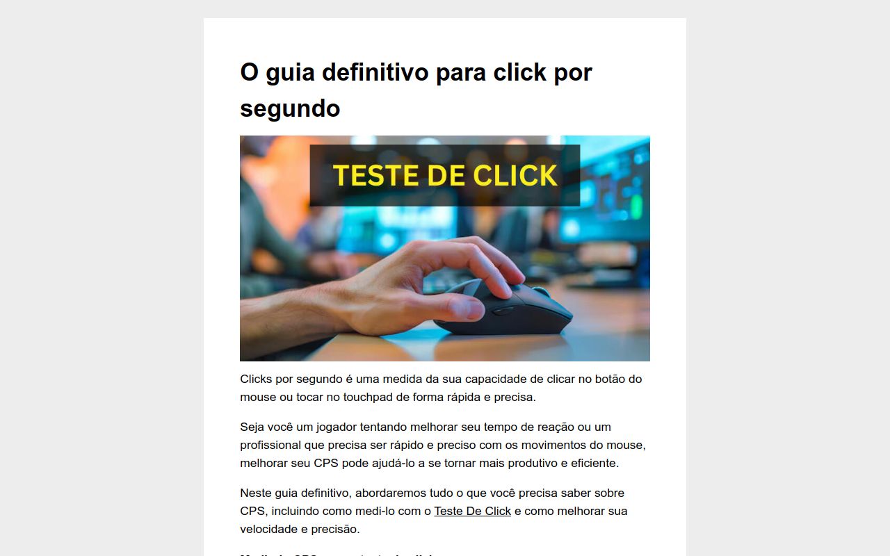 O guia definitivo para click por segundo